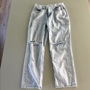 Good American Women’s Distressed Light Good 90’s Jeans, 2/26 Petite, EUC